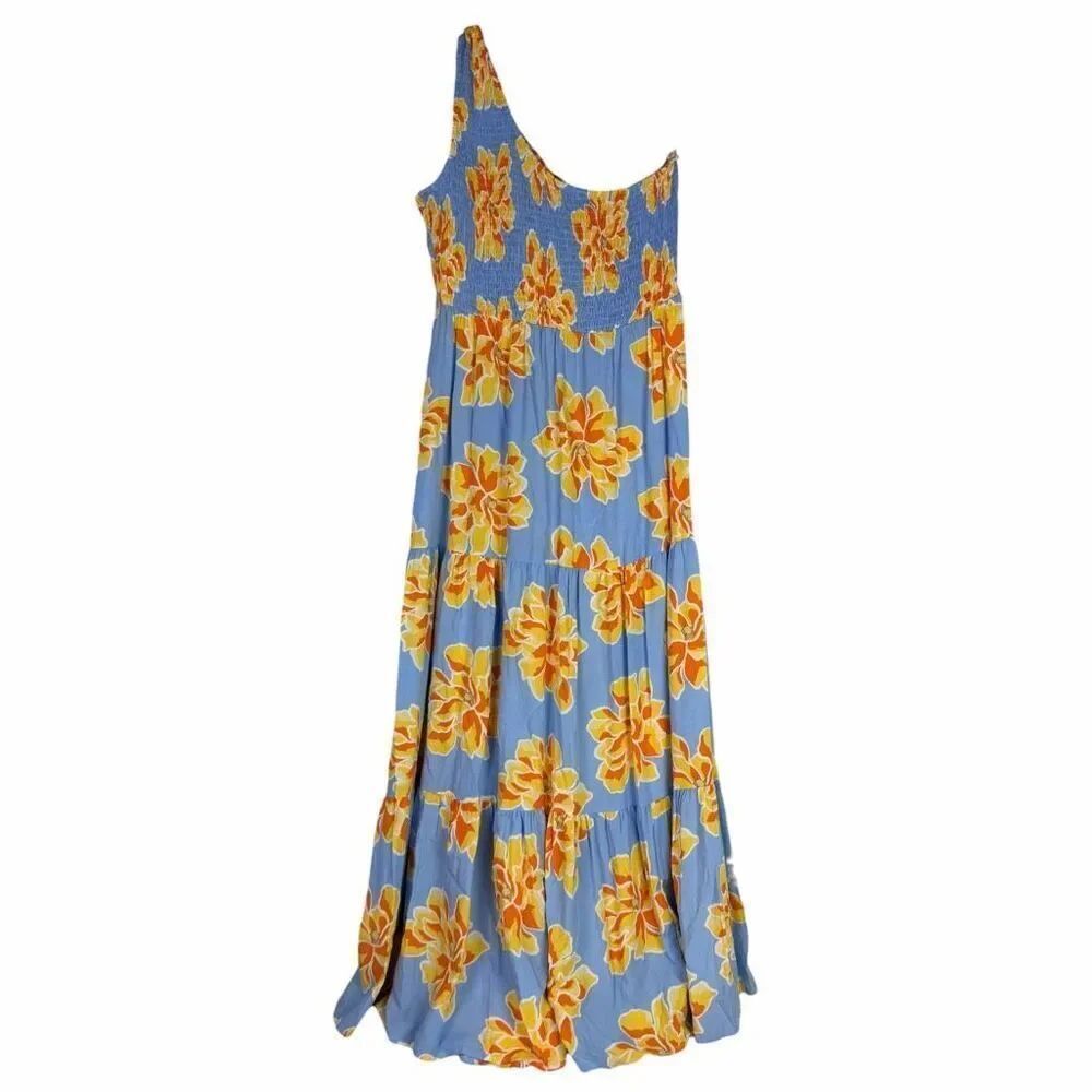 Abel The Label for Anthropologie One Shoulder Floral Maxi Dress XL NEW Wedding G - Picture 2 of 9